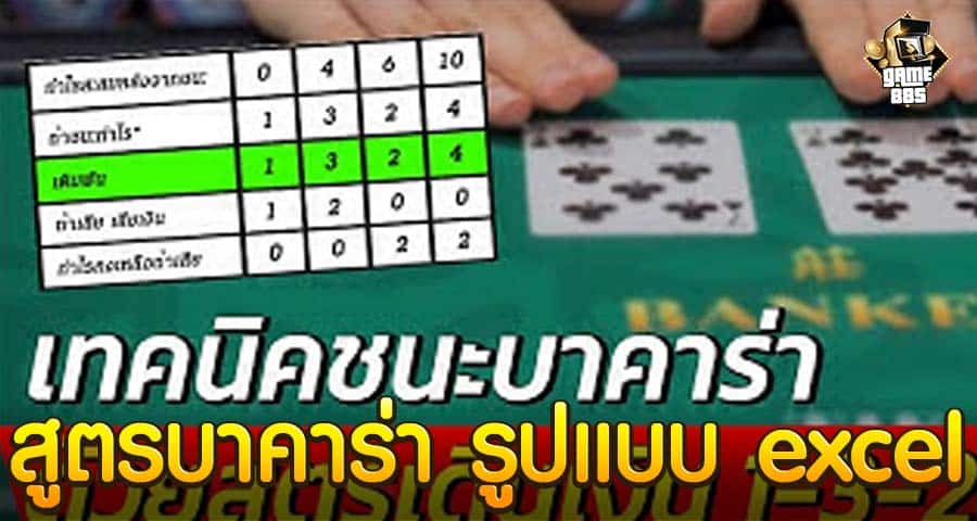 สูตรบาคาร่า รูปแบบ excel